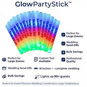 Foam Glow Sticks LED Light Sticks (Bulk Pack) — Party Glow Wands